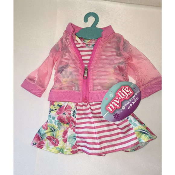 My Life AS Pink Stripe Dress with Jacket fits My Life 18" Doll - Picture 1 of 2